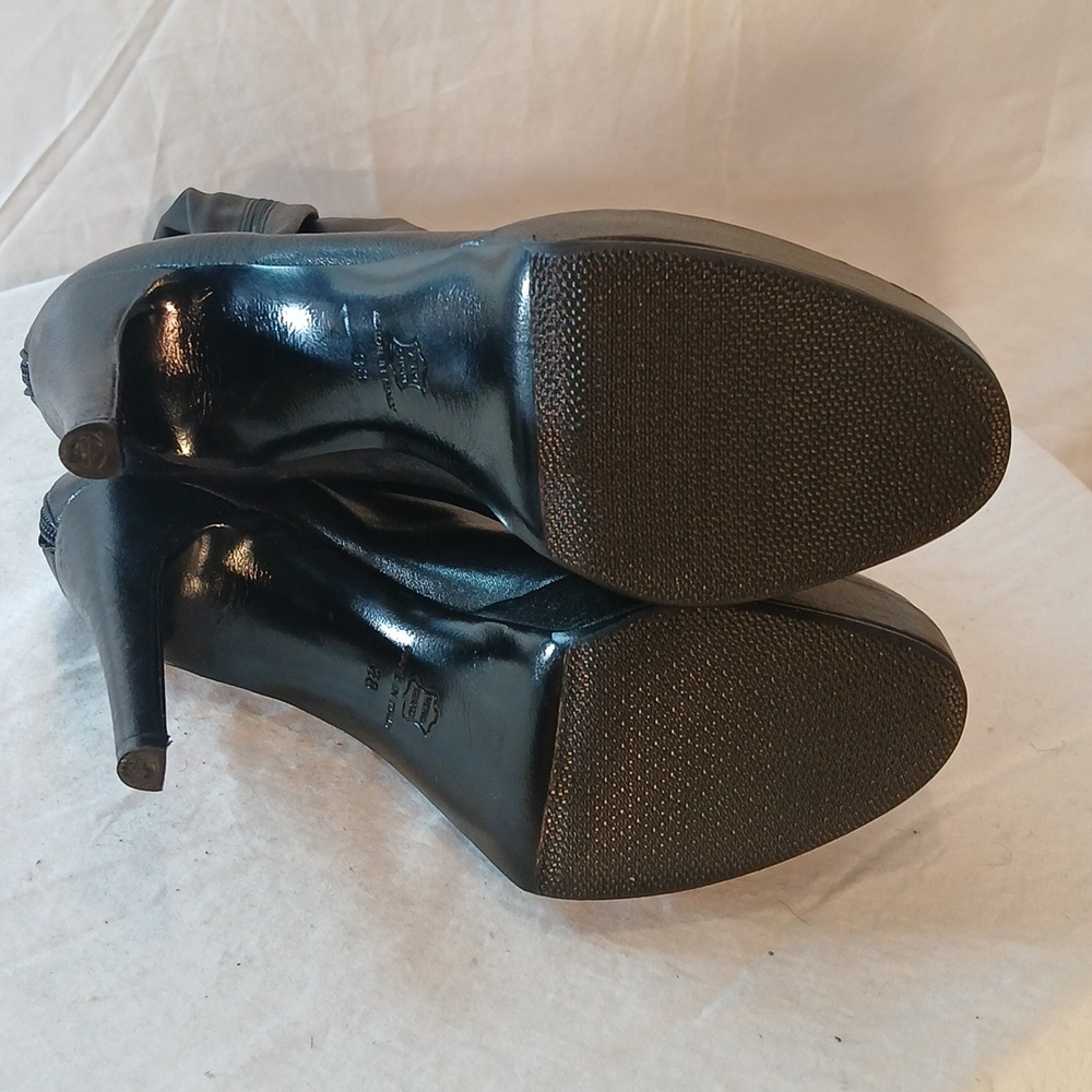 Stunning Like New Barneys (New York) Black Leather Over-the-Knee Platform  Boots - Picture 13 of 16